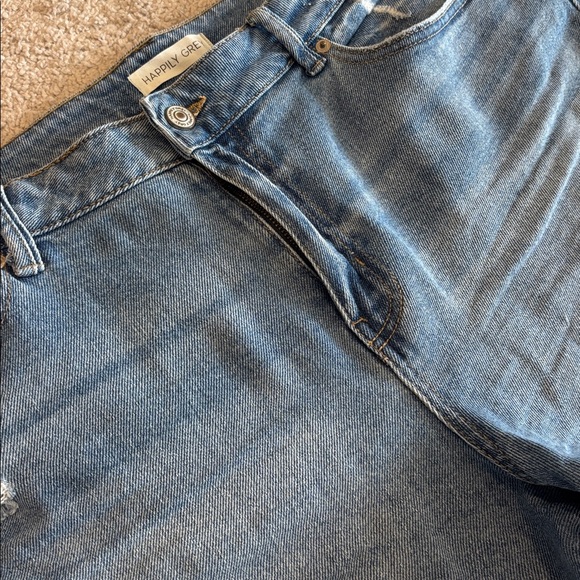 Happily Grey Women's Blue Distressed Denim Shorts - Picture 2 of 3